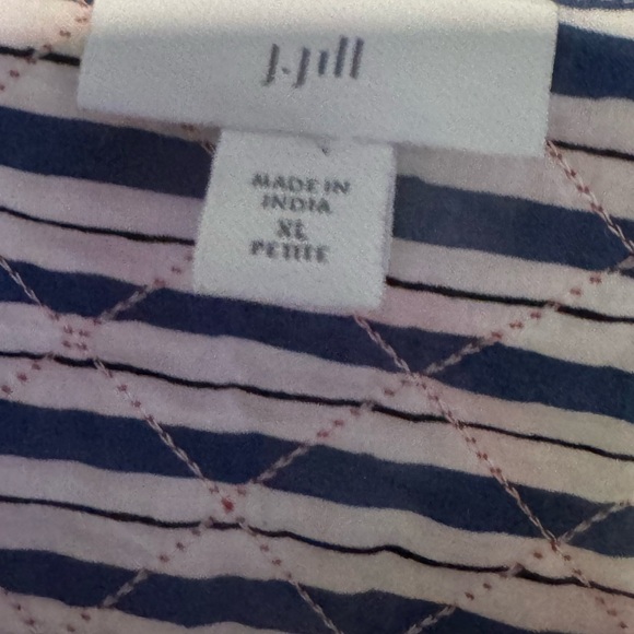 J.Jill Pure Jill Kantha Stitched Ikat Open Quilted  Embroidered Jacket XL - Picture 4 of 4